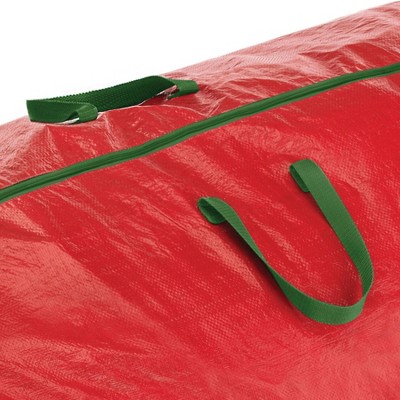Large Red Christmas Tree Storage Bag with Green Trim
