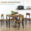 Walnut 5-piece dining table and chair set modern industrial style deep table and chairs - 3 of 4
