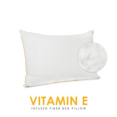 SensorPEDIC Wellness Collection Fiber Bed Pillow with Vitamin E Infused Fabric Cover