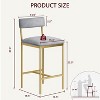 Bar Stools Set of 2, Upholstered Counter Height Bar Stools with Backrest and Footrest, Kitchen Barstools - 2 of 4