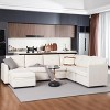 Modular 7-Seater Sofa 137.4" Upholstered Sectional Sofa with Storage compartment U Shaped Sectional Couch, high-density foam for Living Room - 4 of 4