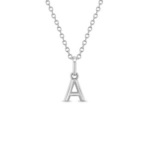 Girls' Tiny Initial Letter Sterling Silver Necklace - In Season Jewelry - 1 of 3