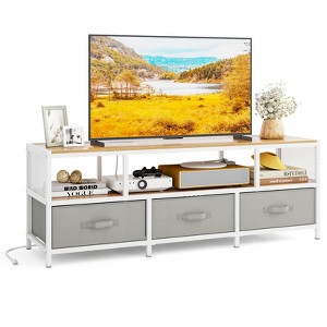 Tangkula TV Stand for TVs up to 65" w/ Power Outlets USB Charging Open Shelf - 1 of 4