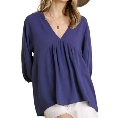 Women's V-neck Babydoll Top - umgee