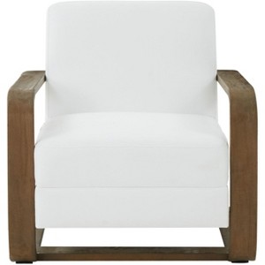 Jayshaw Wood Frame Accen Chair - SFV5107 - White/Brown - Safavieh Couture - 1 of 4