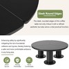 Round Petal-Shaped Coffee Table, Easy Assembly, 3 Thick Legs, Minimalist, Black, �39.4�' - 3 of 3