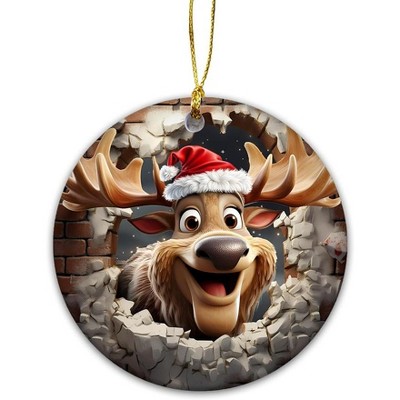 Lomsoe Christmas Ornament Moose Ornament Winter Moose Funny Forest Animals Ornament Christmas Ornamet Farmhouse Decor Christmas Tree Decor