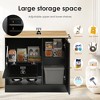Bella Depot 33.07'' Pet Feeding Station Feeding station with 2 lockers,elevated dog bowls - 4 of 4