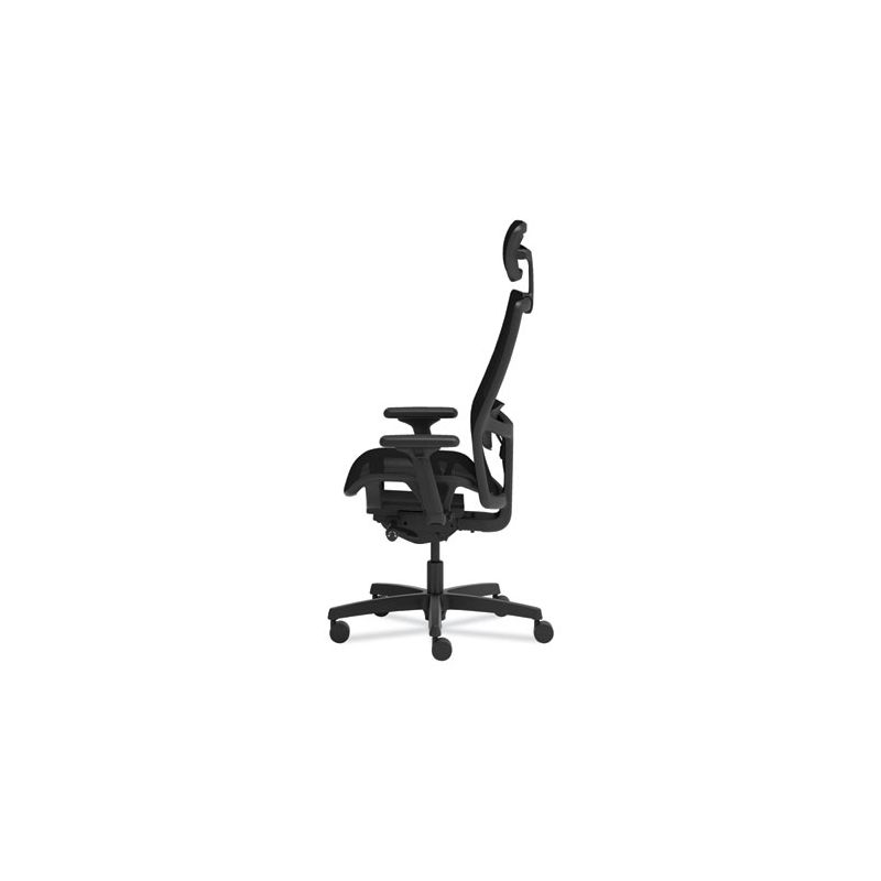HON Ignition 2.0 4-Way Stretch Mesh Back and Seat Task Chair, Supports Up to 300 lb, 17" to 21" Seat, Black Seat, Black Base, 4 of 6