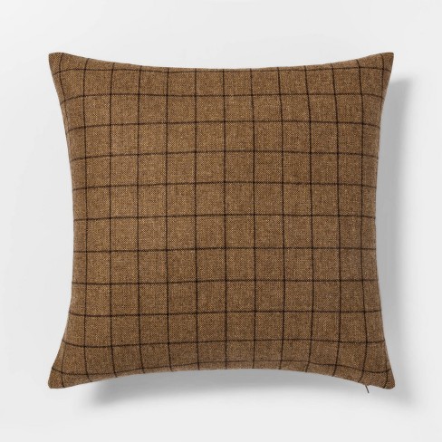 Woven Wool Blend Windowpane Square Throw Pillow Threshold Target