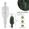 Angel Sar 2 Pack Realistic Artificial Topiary Cedar Trees Outdoor with UV Protection, Artificial Trees for Home Decor Indoor with Long Life - 4 of 4