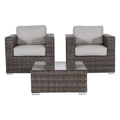 Sapphtopaz Outdoor Patio Furniture Set Wicker Woven Outdoor Couch Chairs with Cushions and Coffee Table Sofa Set for Patio, Garden