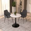 LeisureMod Bristol 27" Round Dining Table – Sintered Stone Top Accent Café Table & Sturdy Steel Black Pedestal Base for Kitchen and Small Spaces - 2 of 4