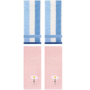 REGALWOVEN 4 Pcs Cotton Bathroom Soft Absorbent Cotton Hand Towels - 1 of 4