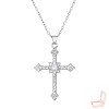 Silver Alloy Cross Pendant Modern Unisex Necklace - 2 of 4