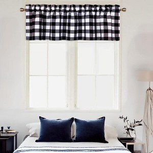 Buffalo Plaid Gingham Farmhouse Kitchen Curtains for Bathroom - 1 of 2