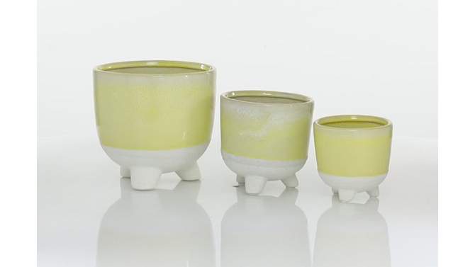 Set of 3 Cylindrical Ceramic Planter - Olivia & May, 6 of 8, play video