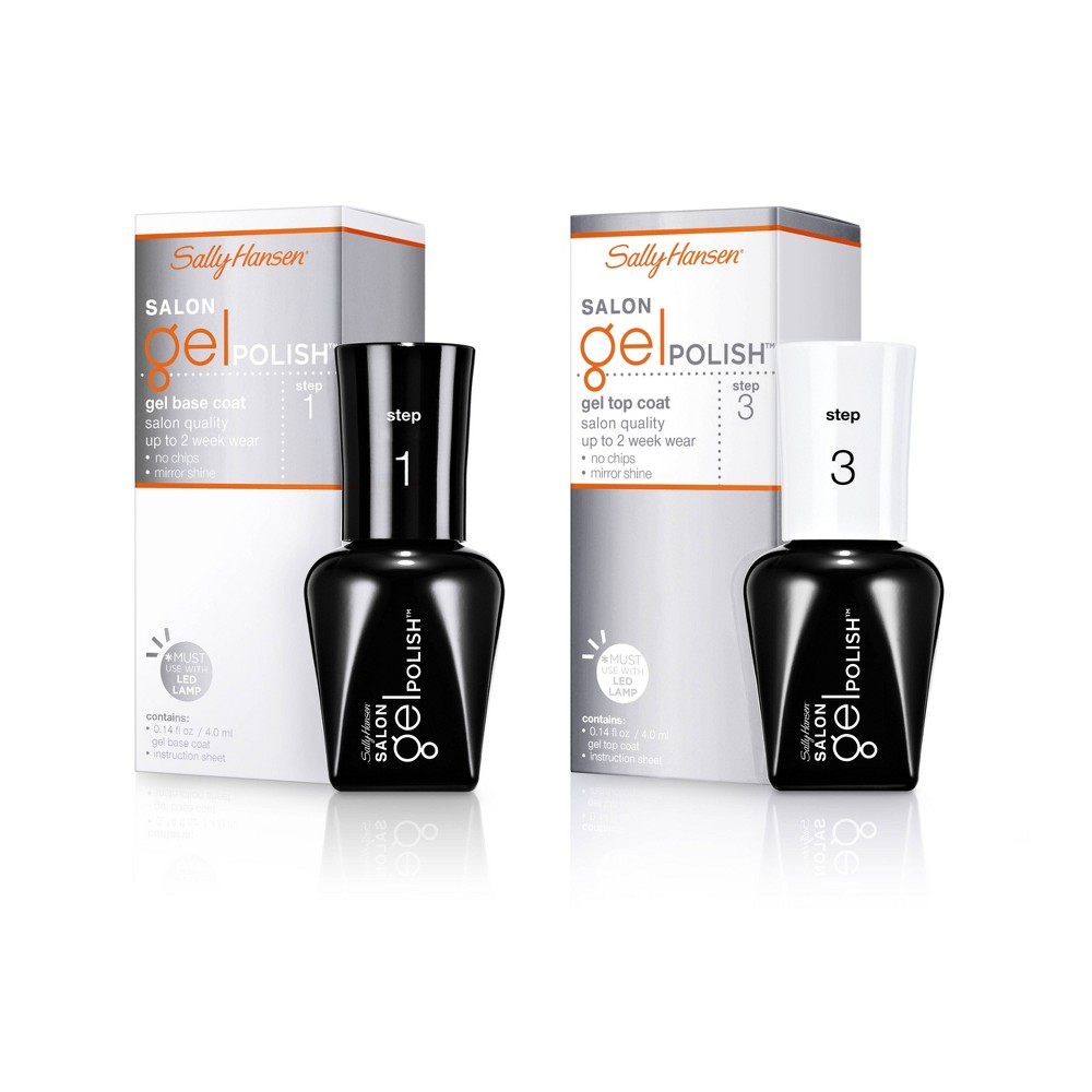 Sally Hansen Salon Gel Polish Nail Color Duo Pack - Base Coat & Top Coat - 0.14 fl oz