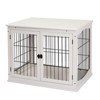 VisioGear Dog Crate, Small Dog Cage End Table with Two Opening Sides, Lockable Door, Puppy Kennel Indoor, White, 13"*32"*26" - 2 of 4