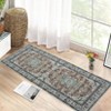 Machine Washable Area Rug Non Slip Rug Vintage Medallion Low Pile Foldable Rugs Stain Resistant Carpet For Bedroom Living Room Kids Room Study Room - 2 of 4