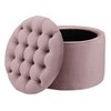Queen Velvet Storage Ottoman Blush 21"W x 21"D x 16"H - 3 of 4