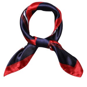 Allegra K Women's Floral Leopard Polka Dots Striped Print Square Kerchief Neck Scarf Shawl - 1 of 4
