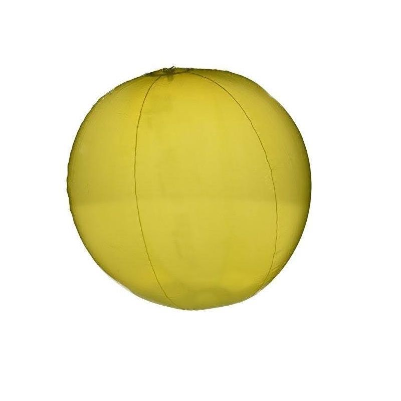 Swimline 20” Inflatable 6-Panel Transparent Swimming Beach Ball Swimming Pool Toy - Yellow, 1 of 4