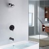 PROOX Single-Handle 1-Spray High Pressure Tub and Shower Faucet with 4 in. Shower Head in Matte Black (Valve Included) - 3 of 4