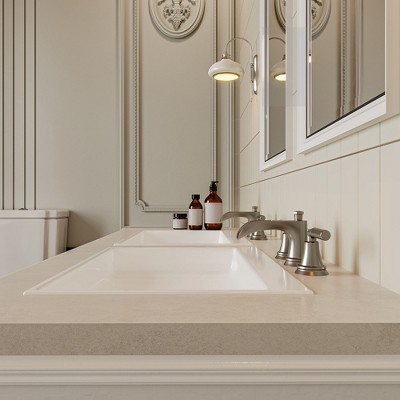 Brushed Nickel 8 in. Widespread Double-Handle Waterfall Bathroom Faucet