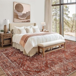 TackView Area Rug for Bedroom Machine Washable Area Rugs Modern Abstract Carpet with Non Slip Backing for Living Room, Dining Room - 1 of 4