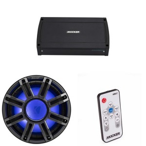 Kicker 51MWF124 - MWF 12-Inch Premium Marine Subwoofer (free-air) 4-ohm & 48KXMA9005 Marine Amp Bundle ( Includes LED Remote ) - 1 of 4