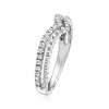 Ross-Simons 0.25 ct. t.w. Diamond and Beaded 2-Row Chevron Ring in Sterling Silver - 3 of 4