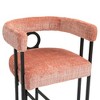 Resenkos Counter Bar Stools, Counter Stool,House Hold Bar Stools Set of 2, Modern Bar Stool with Back, Black Metal Frames(Pink Chenille) - 2 of 4
