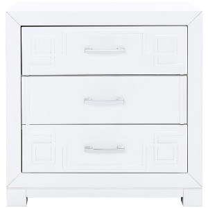 Raina 3 Drawer Greek Key Nightstand - FOX6278 - Safavieh Couture - 1 of 4