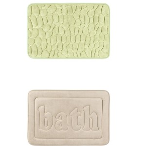 Unique Bargains 2Pcs Memory Foam Water Absorbent Quick Dry Non-Skid Bottom Soft Bathroom Rugs - 1 of 4