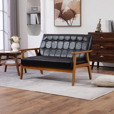 NicBex 45 Inch Loveseat,Modern Mid-Century Small Loveseat Sofa with Solid Wood Frame,Accent 2-Seater Upholstered Couch for Living Room
