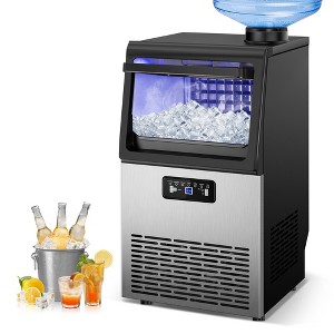 RAPSUAR 13.5in 80 lbs./24H Built-in/Freestanding Commercial Ice Maker With LCD Panel - 1 of 4
