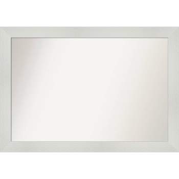 41" x 29" Non-Beveled Mosaic Bathroom Wall Mirror White - Amanti Art