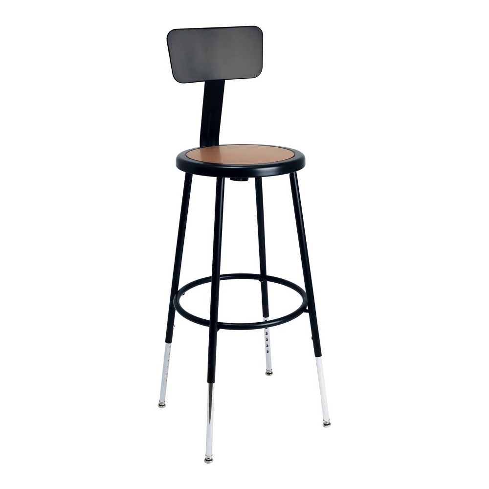 Photos - Chair Hampden Furnishings 25-33" Felix Collection Steel Counter Height Barstool with Backrest Black