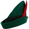 Joyfy Felt Robin Hood Hats with Feather, Tyrolean Costume Accessory for Halloween Dress Up, Green Alpine German Hat One Size Fits all for Adult - 4 of 4