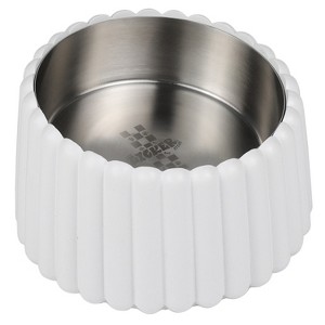 THE LICKER STORE Ripple Ridge Small/Medium Slanted Concrete & Stainless Steel Bowl 16oz (2 Cups) Pet Feeder - 1 of 4