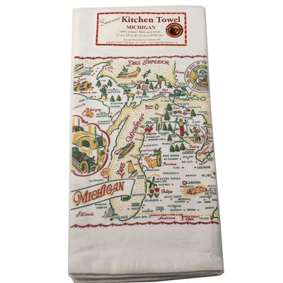 Decorative Towel 24.0" Michigan Flour Sack 100% Cotton Retro Design 50S  -  Kitchen Towel