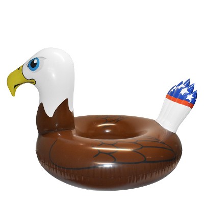 Patriotic Bald Eagle Vinyl Pool Float with Stars and Stripes