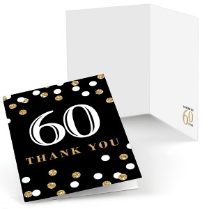 Big Dot of Happiness Adult 60th Birthday - Gold - Birthday Party Thank You Cards (8 count) - 1 of 4
