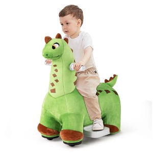 Costway 6V Kids Ride on Dinosaur with Padded Sea Foot Pedal Music Forward & Wheels - 1 of 4