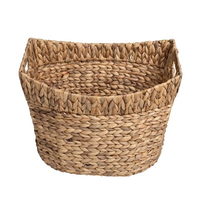 Eco-Friendly Natural Water Hyacinth 3-Piece Oval Storage Basket Set