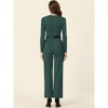 Allegra K Women's Elegant Square Neck Long Sleeve Wide Leg Long Pants Dressy Jumpsuit - 4 of 4