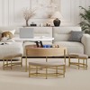 NicBex Round 2-Tier Lift-Top CoffeeTable with Storage & 3 Ottoman, Mid Century Center Tables for Living Room Small Space - 2 of 4