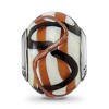 Black Bow Jewelry White/Brown/Black Italian Murano & Sterling Silver Bead Charm, 15mm - 3 of 4