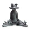 SPI Home Contented Yoga Frog Garden Sculpture – 12" Tall Cast Aluminum Statue with Verdigris Finish for Outdoor Zen Decor - 2 of 4
